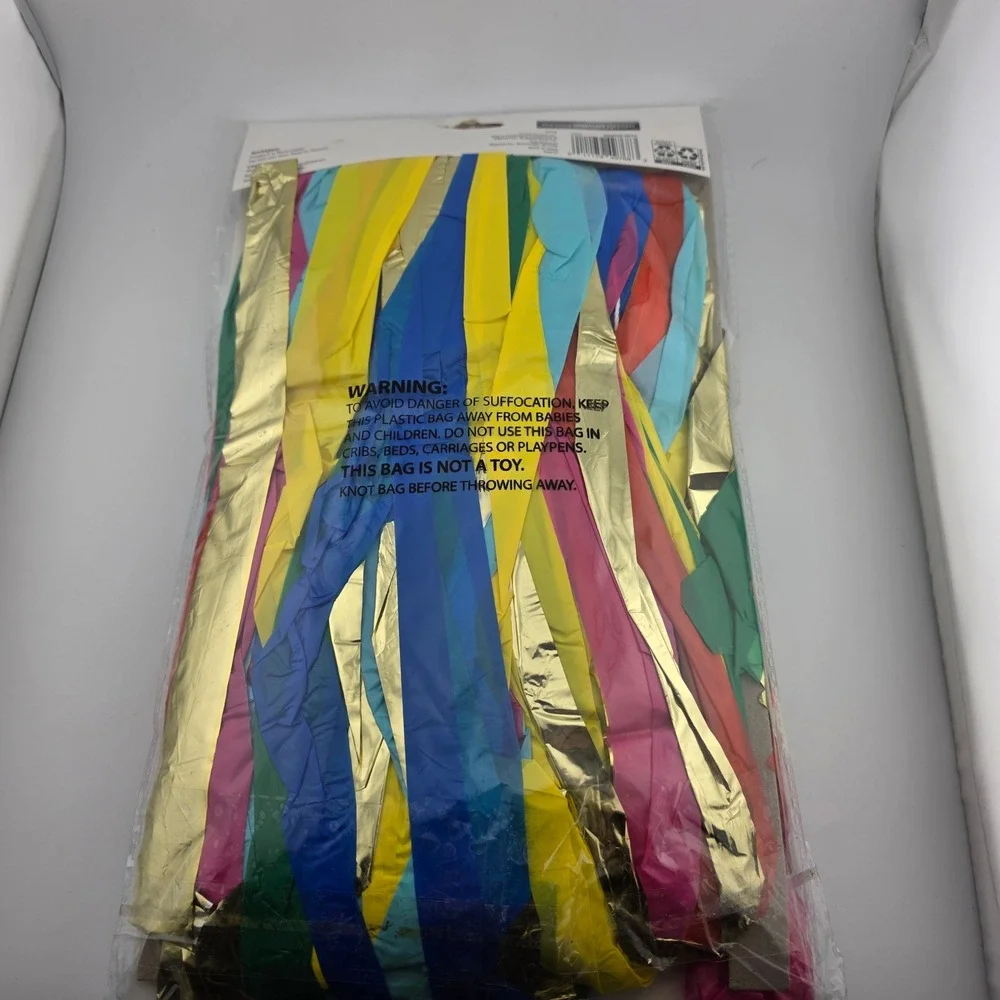 Way to Celebrate Colorful Birthday Decor‎ Bundle Fringe Backdrop Balloon Kit